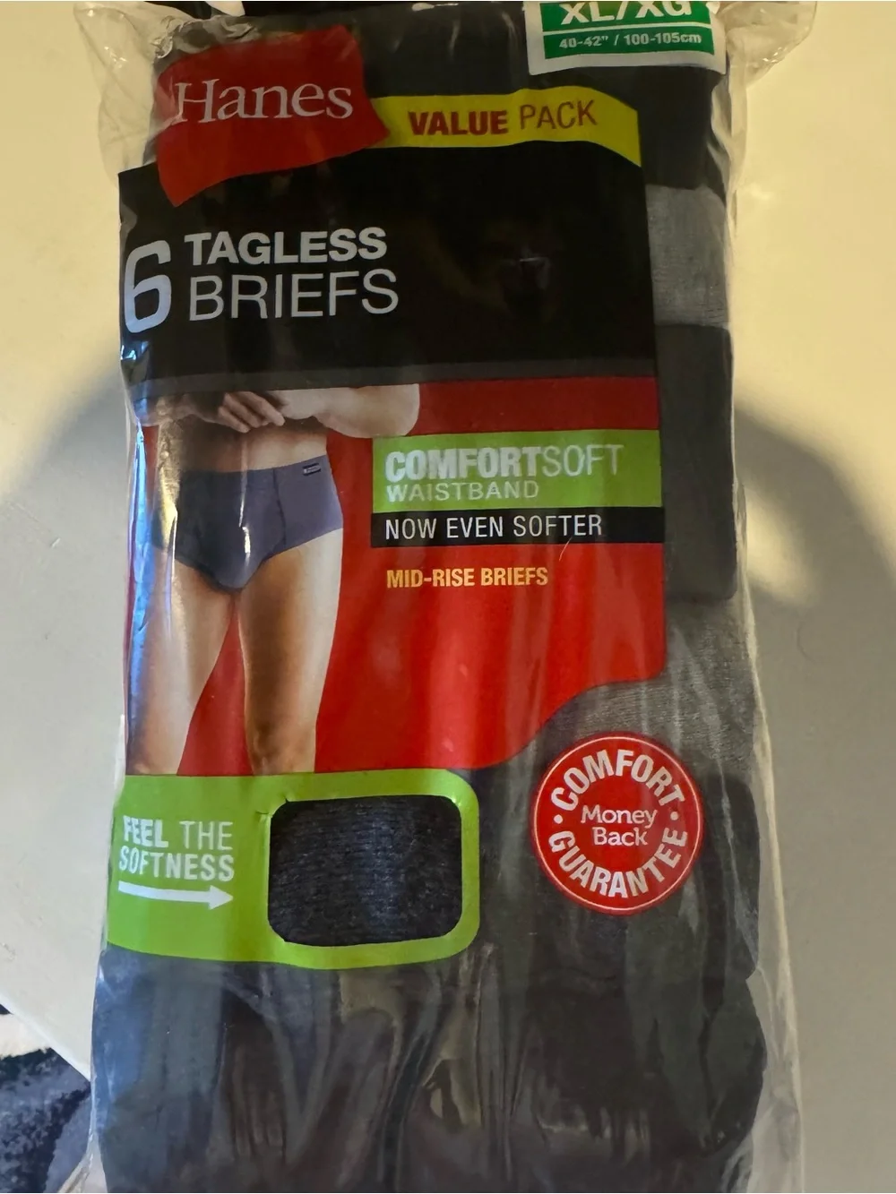 Hanes ▪️Men's 6-Pack Classic Briefs - Black, Blue & Gray